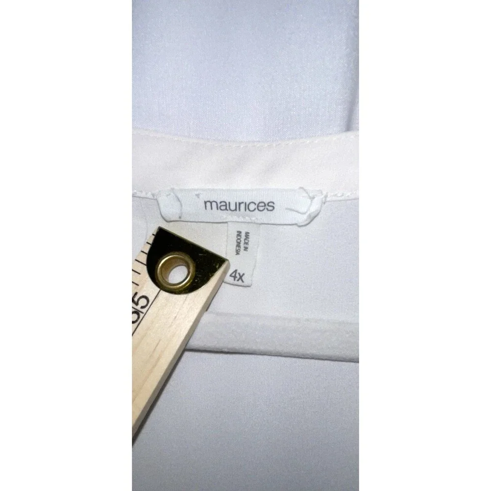 Maurice’s Shirt Short Sleeve 1/4 Zip Ivory Pull Over Women’s Size 4X - Picture 3 of 8